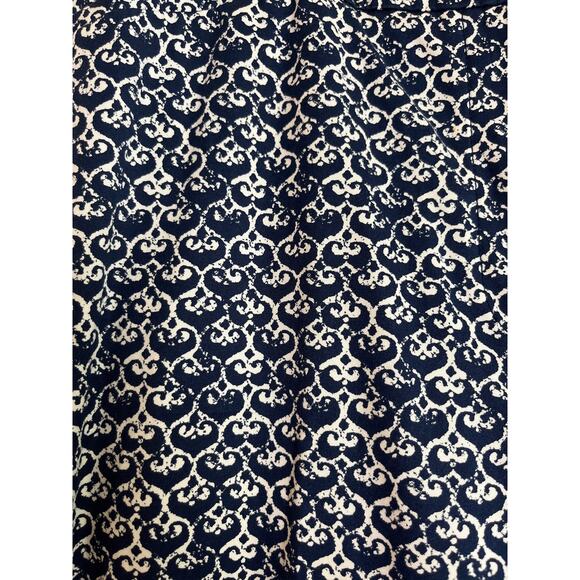 Talbots The Perfect Crop Pant Size 12 Blue White Print Straight Stretch Coastal - Picture 2 of 11